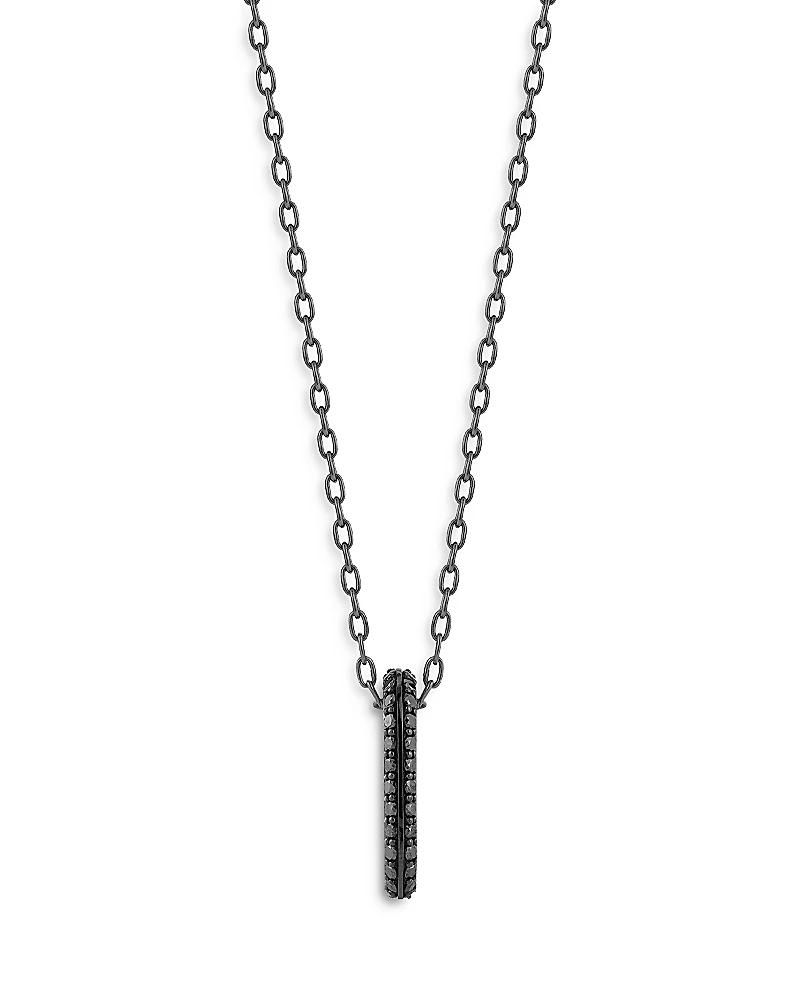 Walters Faith 18K Black Gold Black Diamond Link Pendant Necklace, 24