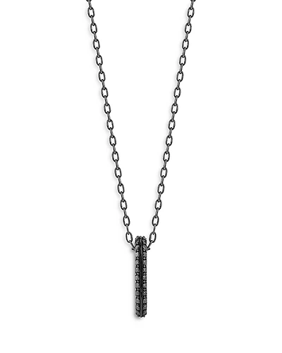 Walters Faith 18K Black Gold Black Diamond Link Pendant Necklace, 24