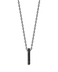 Walters Faith 18K Black Gold Black Diamond Link Pendant Necklace, 24