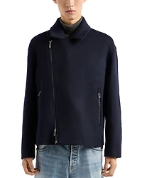 Asymmetrical Wool Biker Jacket