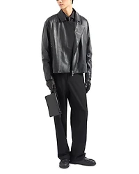 Asymmetrical Leather Biker Jacket