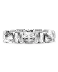 Roberto Coin 18K White Gold Opera Diamond Square Rope Segment Statement Bracelet