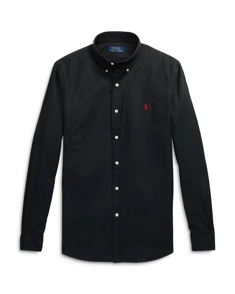 Slim Fit Long Sleeve Poplin Button Down Shirt