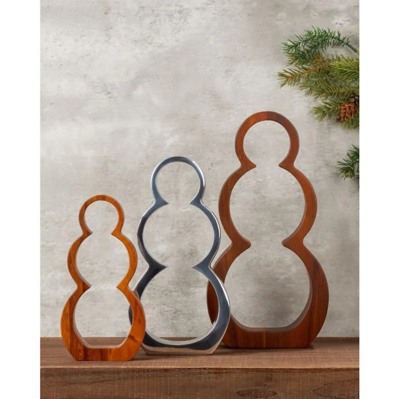 Snowman Silhouettes, Set of 3