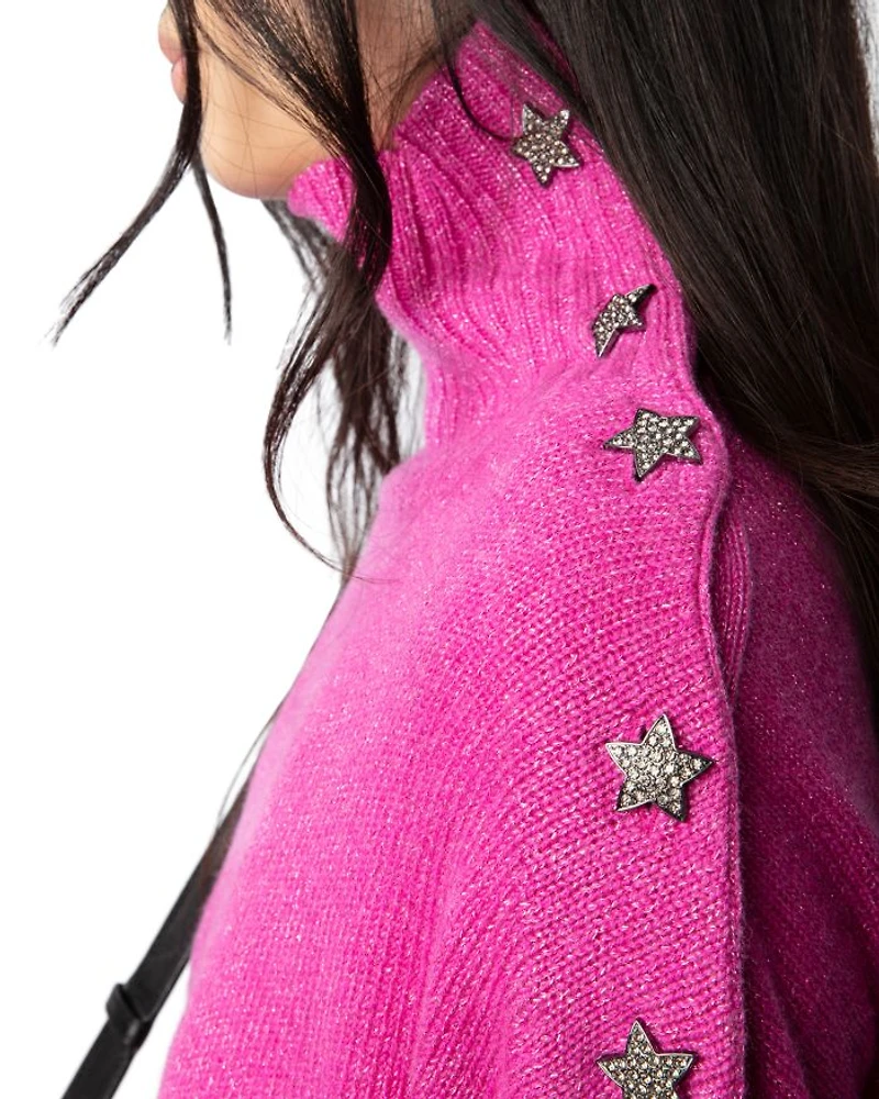 Alma Cashmere Wool Button Shoulder Sweater