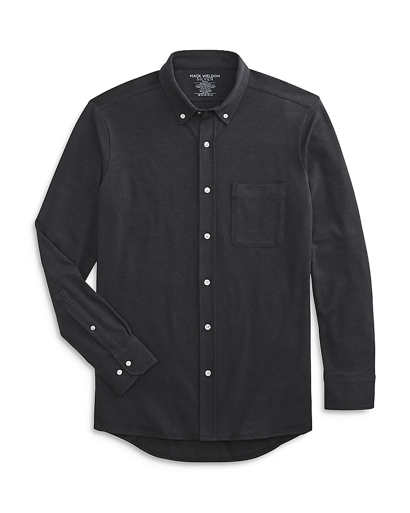 Mack Weldon Silver Supima Cotton Blend Button Down Shirt