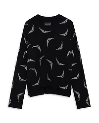 Cashmere Diamante Wings Sweater