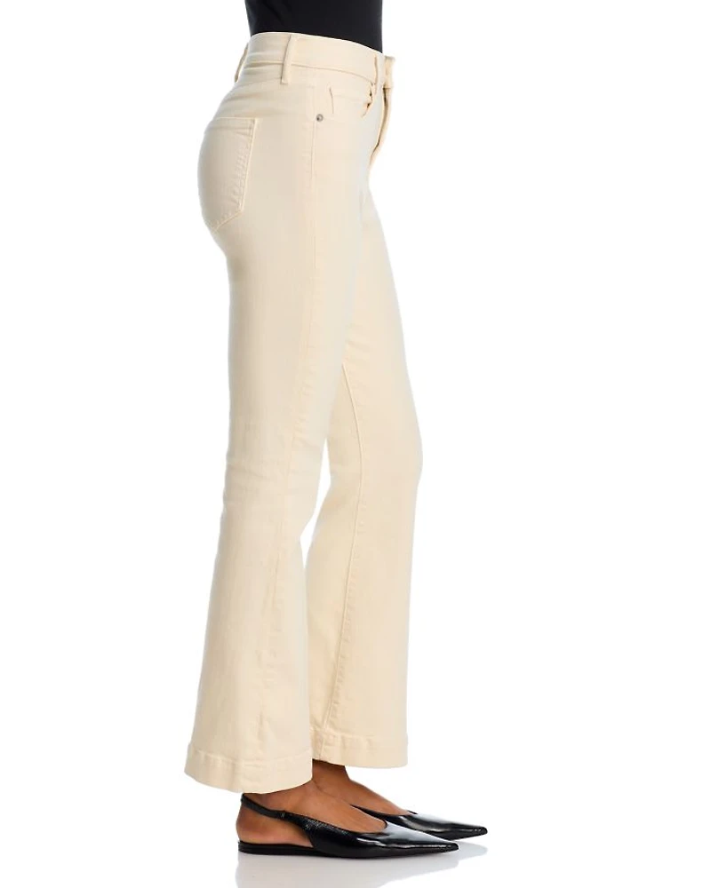 Carson High Rise Ankle Flare Jeans Ecru