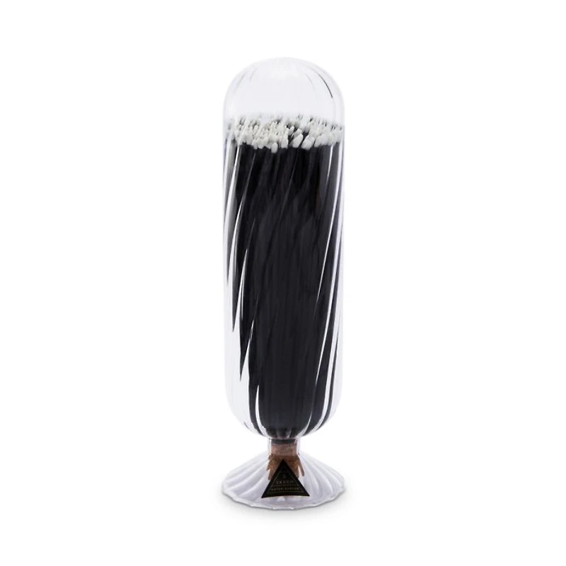 Fireplace Helix Match Cloche, Tuxedo, White-tipped Matches with Black Stems