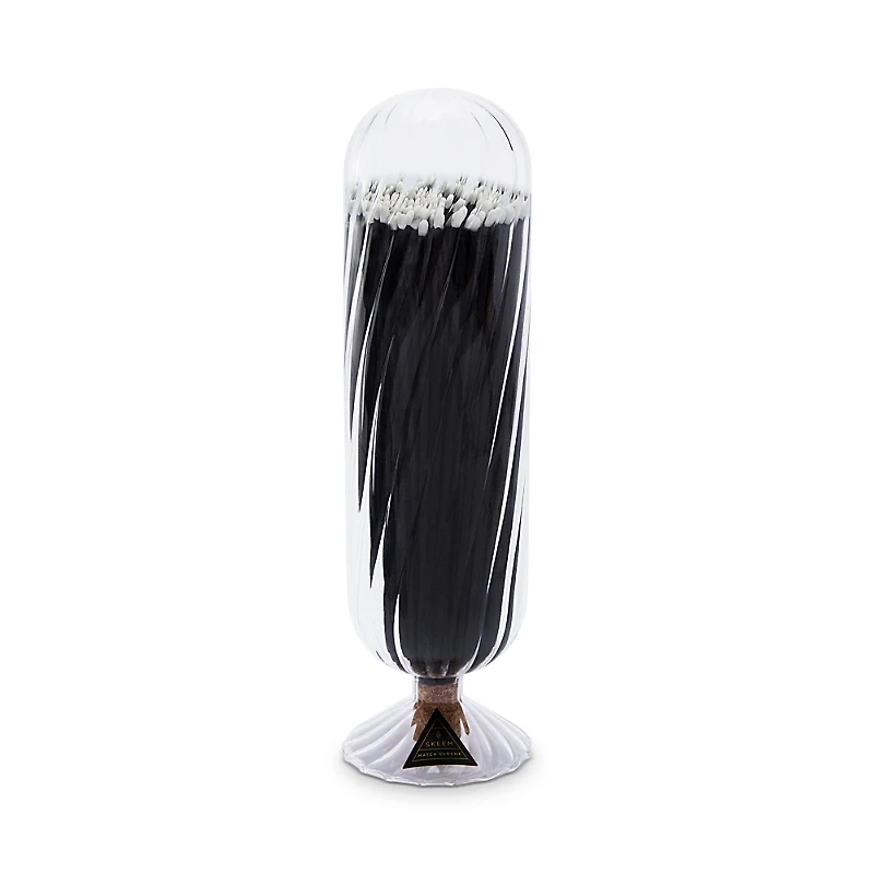 Skeem Design Fireplace Helix Match Cloche, Tuxedo, White-tipped Matches with Black Stems