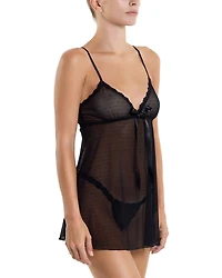 Dotted Tulle Babydoll & G String Set