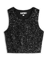 KatieJnyc Girls' Miley Cropped Sequined Top - Big Kid