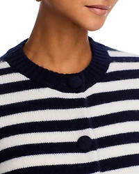 Striped Crewneck Cardigan - Exclusive