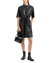 Leather Belted Dress