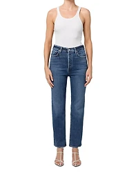 90s Pinch Waist High Rise Ankle Straight Jeans Solace