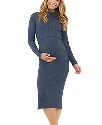 Nella Rib Nursing Knit Midi Dress