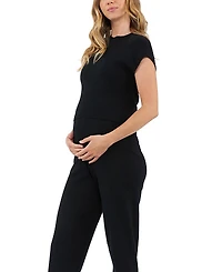 Ripe Maternity Kira Short Sleeve Nursing Knit Sweater