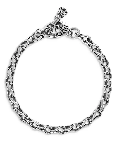 Sterling Silver Small Twisted Eight Link Bracelet