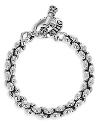 Men's Sterling Silver Large Infinity Link Toggle Clasp Bracelet