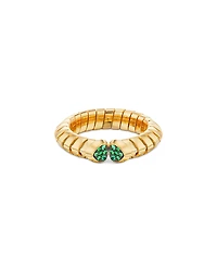 Marina B Trisolina 18K Yellow Gold Emerald Pave Ring