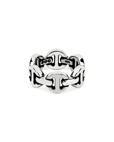Hoorsenbuhs Men's Sterling Silver Brute Classic Tri Link Ring
