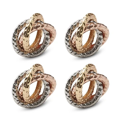 Trinity Napkin Ring in Multi, Set of 4 in a Gift Box