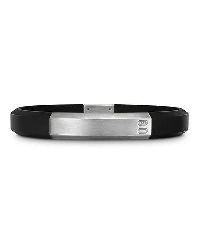 Men's Sterling Silver Streamline® Black Rubber Statement Bracelet