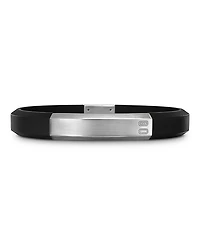 David Yurman Men's Sterling Silver Streamline Black Rubber Statement Bracelet