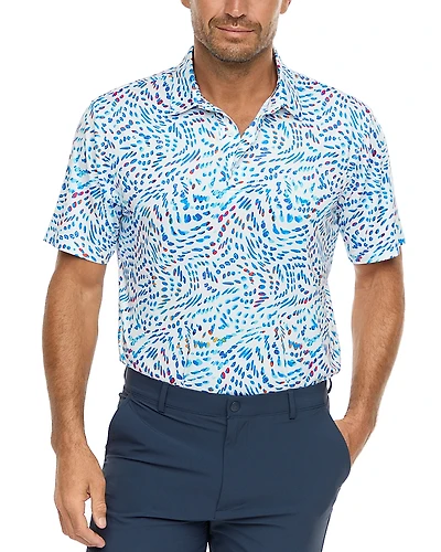 Robert Graham Color Play Performance Stretch Printed Classic Fit Golf Polo Shirt