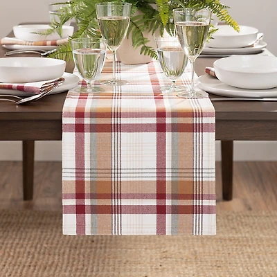Elrene Home Fashions Seneca Plaid Harvest Cotton Table Runner