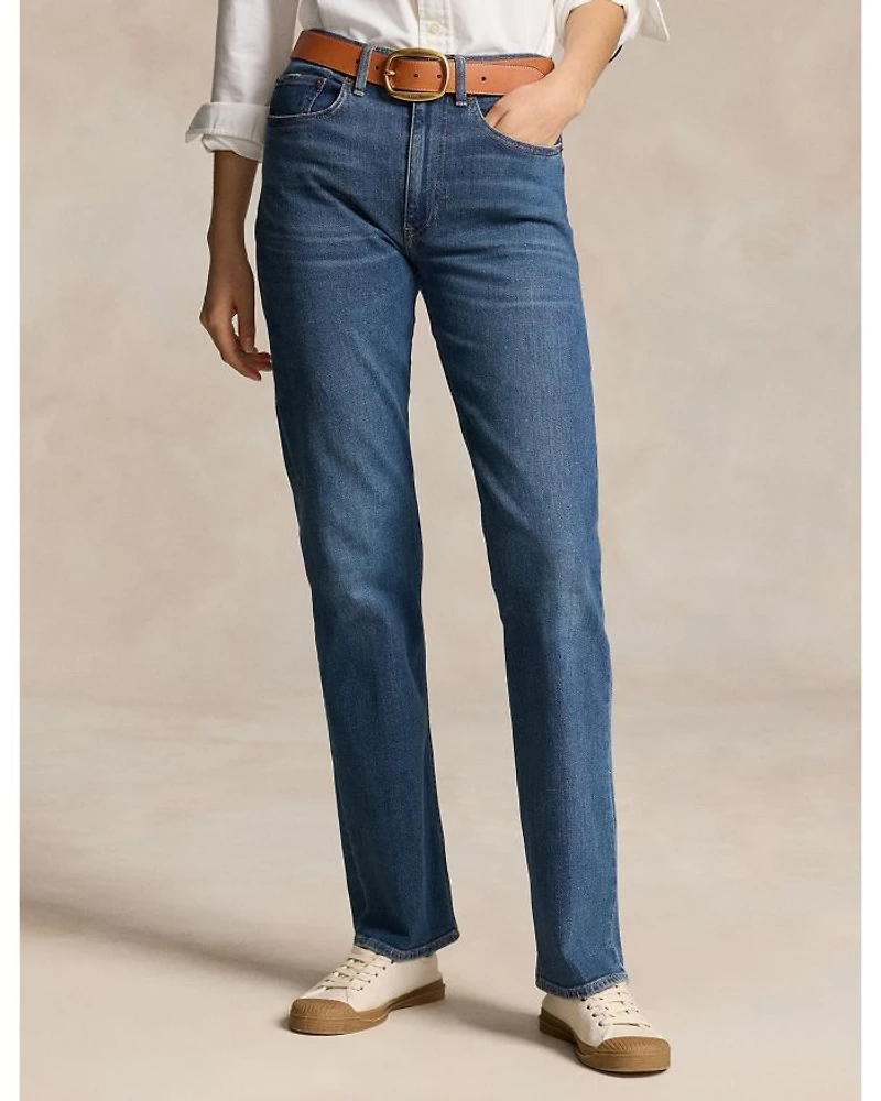 High Rise Straight Jeans indigo Blue