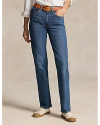 High Rise Straight Jeans indigo Blue