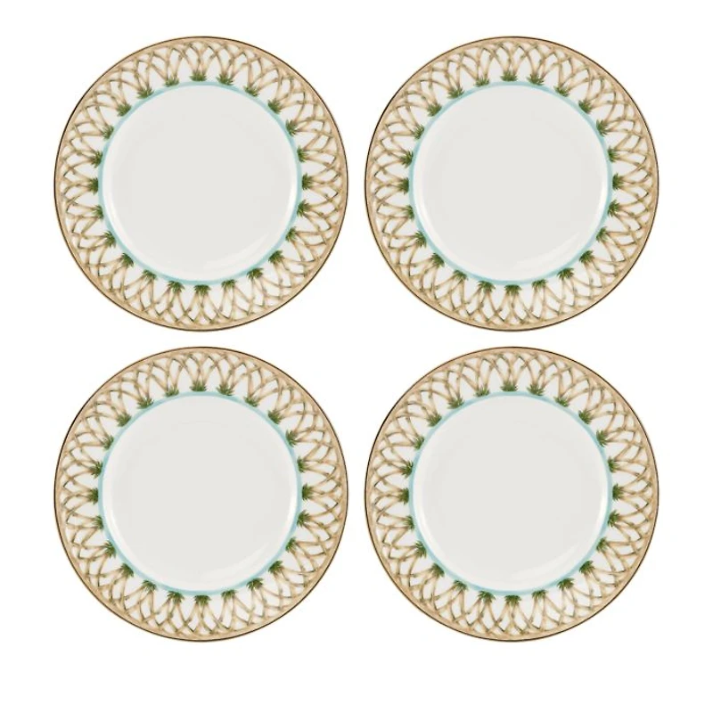 Colonial Bamboo Accent Plates, Set of 2