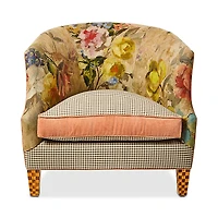 Mackenzie-Childs Field Study Floral & Gingham Accent Chair