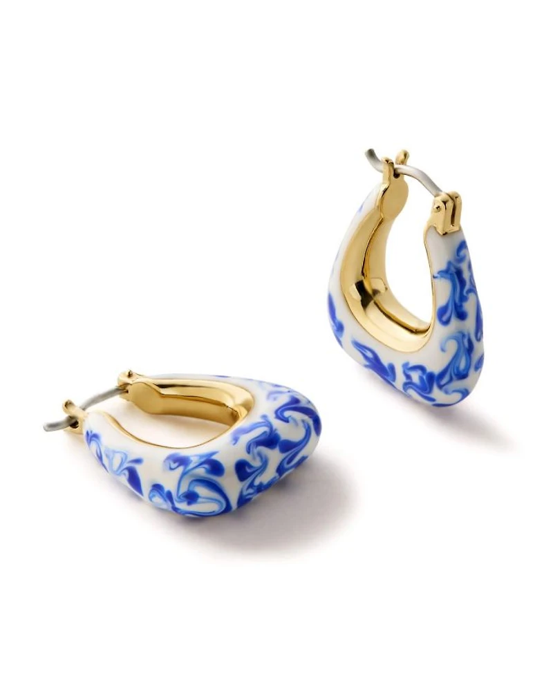 Statement Earrings - Dakota Marble Blue