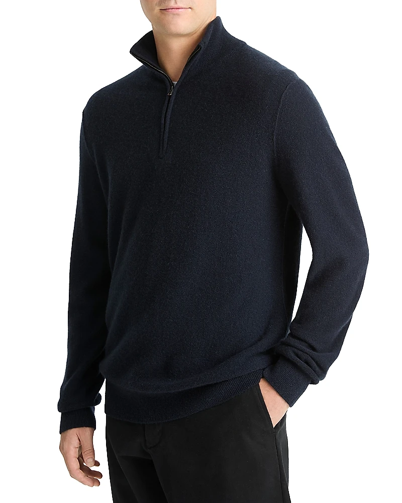 Vince Thermal Quarter Zip Polo Sweater