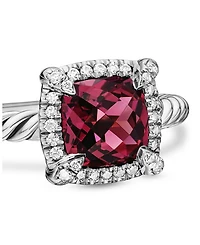 Sterling Silver Petite Chatelaine® Ring with Garnet & Diamonds - Exclusive