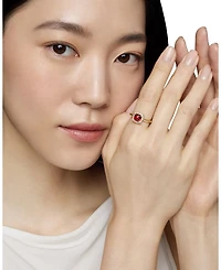 Petite Châtelaine® Pavé Bezel Ring 18K Yellow Gold with Pink Tourmaline