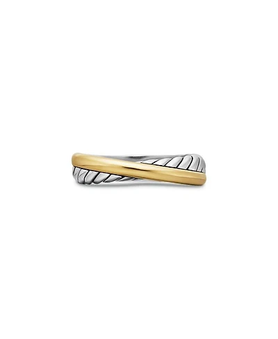 Sterling Silver & 18K Yellow Gold Crossover Ring