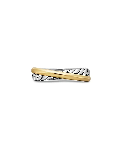 David Yurman Sterling Silver & 18K Yellow Gold Crossover Ring