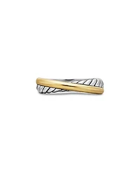 David Yurman Sterling Silver & 18K Yellow Gold Crossover Ring