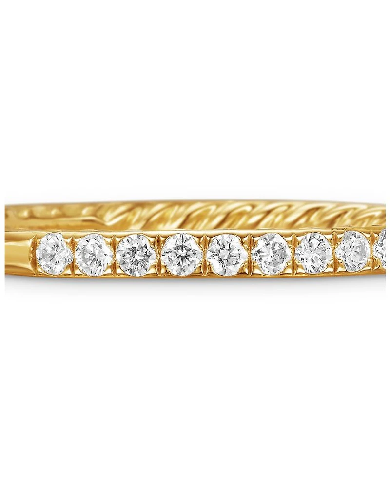 18K Yellow Gold DY Eden Partway Eternity Band Ring with Pavé Diamonds