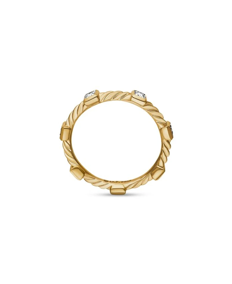 Cable Collectibles® Stations Stack Ring 18K Yellow Gold with Diamonds, 2mm