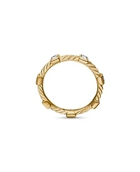 Cable Collectibles® Stations Stack Ring 18K Yellow Gold with Diamonds, 2mm