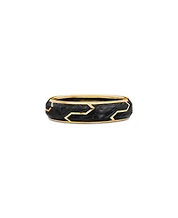 Men's Forged Carbon Band Ring 18K Gold