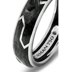 Men's 18K White Gold Forged Carbon 6mm Band