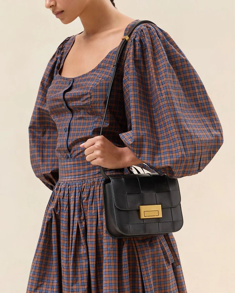 Desi Woven Leather Crossbody