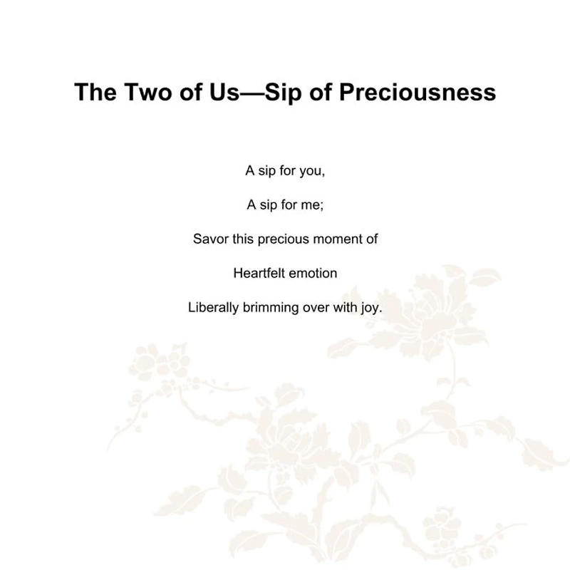 Porcelain Sake Cup with Crystal Base, The Two of Us, Sip of Preciousness, Set of 8