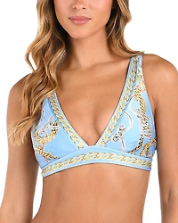 L'Agence Lexie Chain Print V Neck Bikini Top
