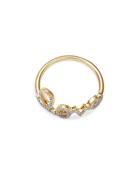14K Yellow Gold Large Love Script Ring with Diamonds, 0.31 tcw